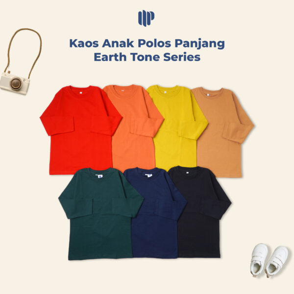 Madia Kaos Polos Anak Laki-Laki Perempuan Lengan Panjang Cotton Combed 24s Warna Basic - NA01