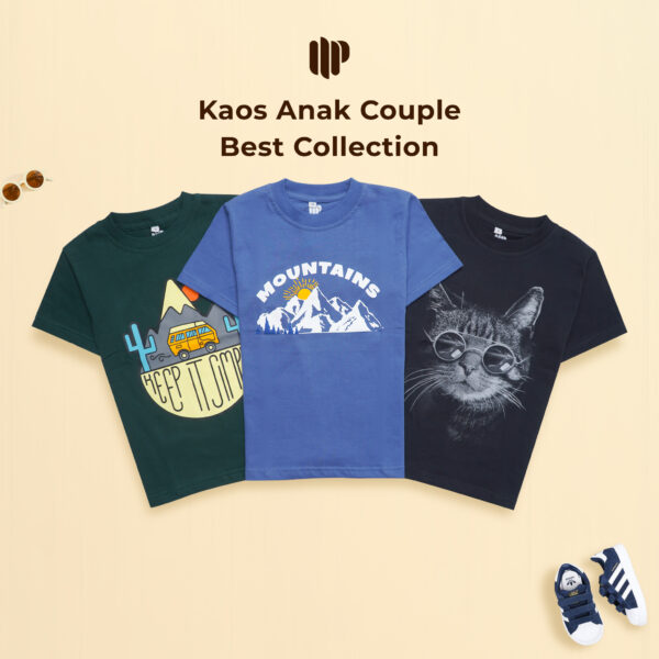 Madia Couple Kaos Motif Graphics Anak Laki-Laki Perempuan Lengan Pendek - LLZ